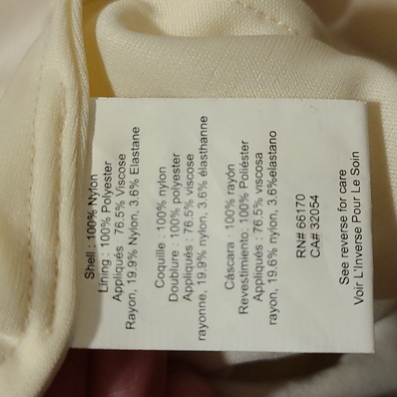 Geisha Designs size 2 red and cream embroidered and sheer dress - Picture 6 of 7